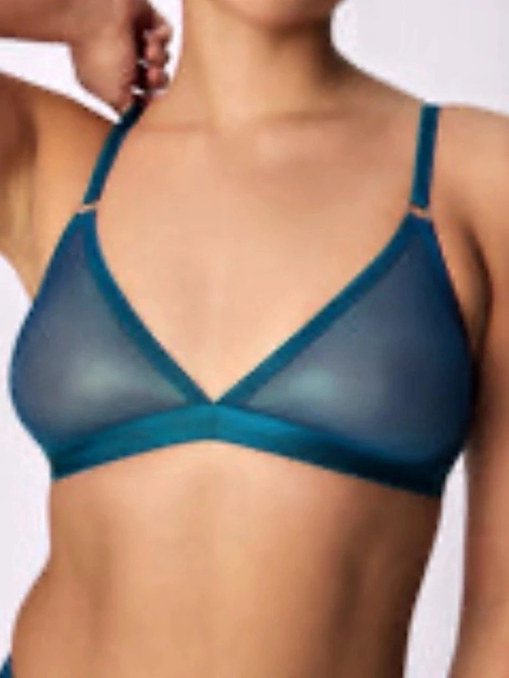 Parade Triangle Bralette Hardware | Silky Mesh (Mermaid)